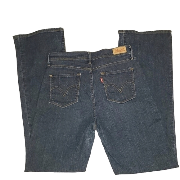 LEVI'S 512 Perfectly Slimming Dark Wash Mid Rise Boot Cut Blue Jeans Size 6M - Picture 6 of 12